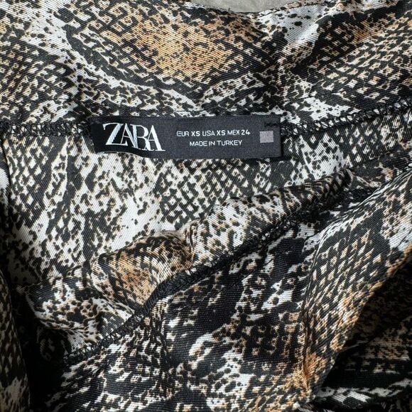 Zara Snake Print Micro Mini Skort Skirt - Picture 6 of 6